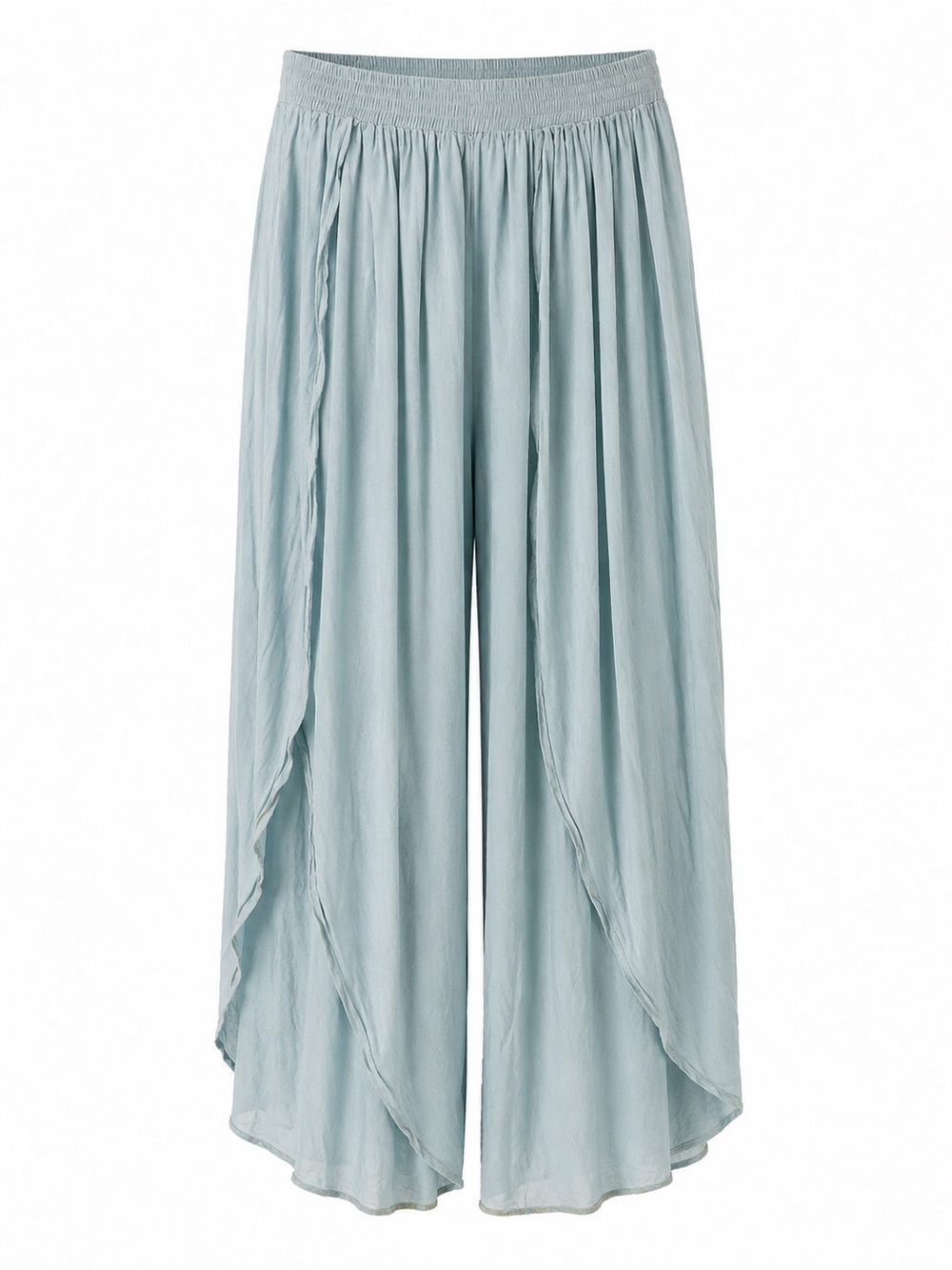 Raviya Light Blue Wide-Leg Layered Palazzo Pants